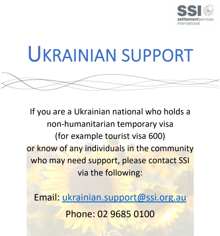 SSI Ukrainian Support Flyer